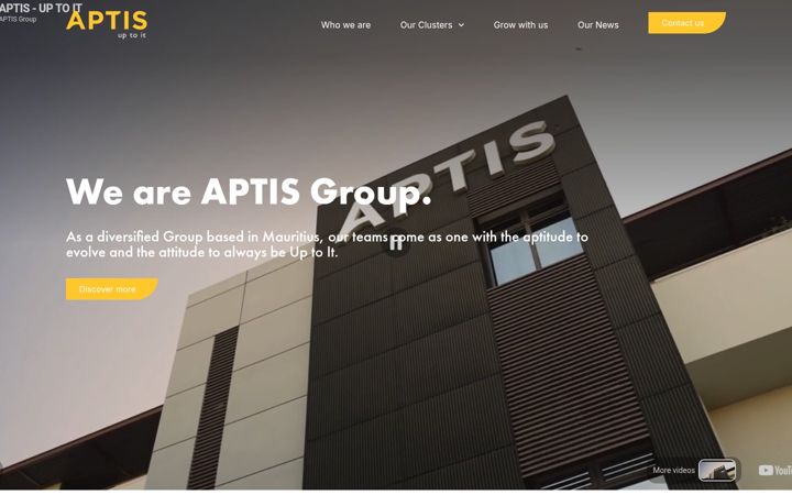 Screenshot of aptis.mu
