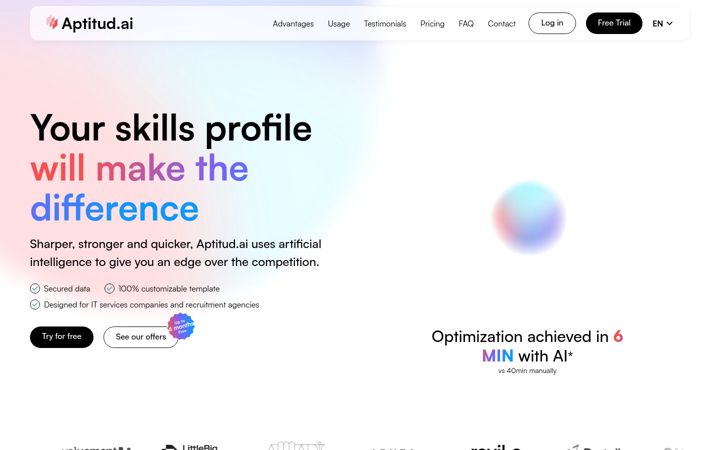 Screenshot of aptitud.ai