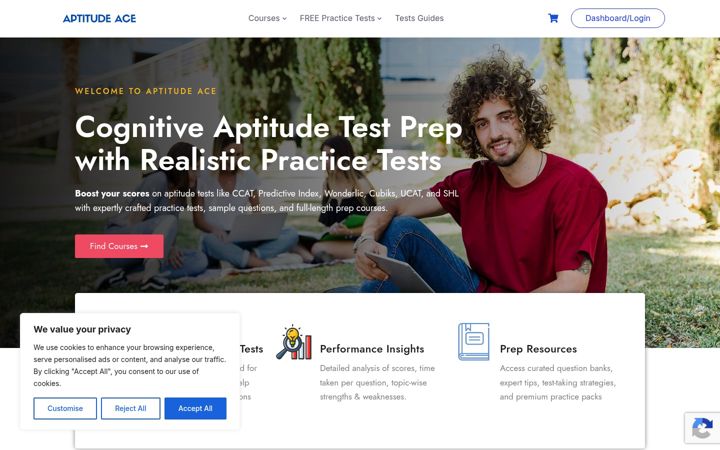 Screenshot di aptitudeace.com