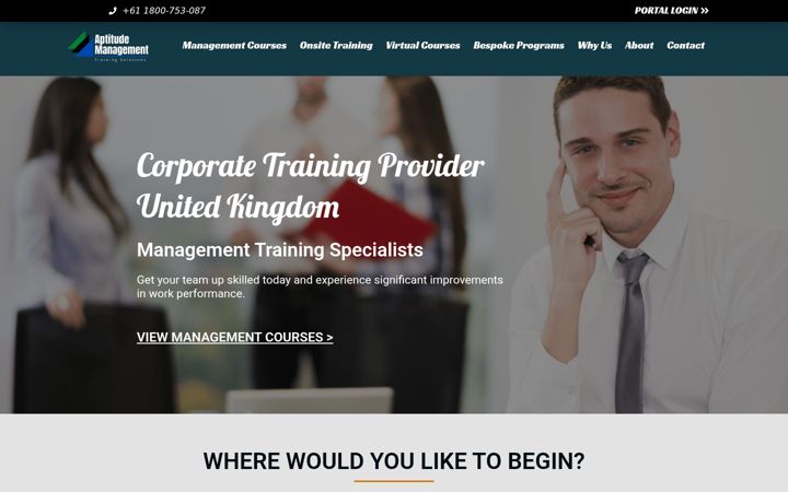 Screenshot di aptitudemanagement.co.uk