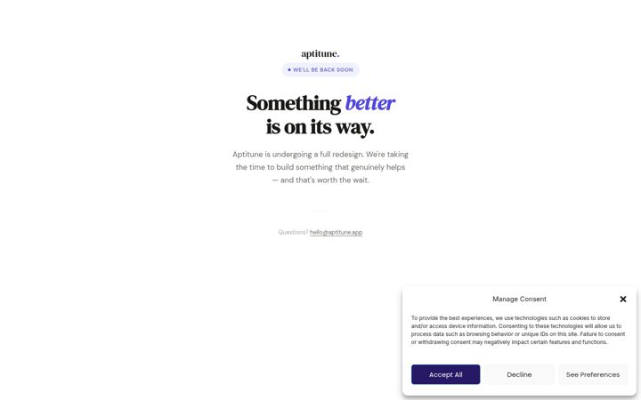Screenshot of aptitune.app