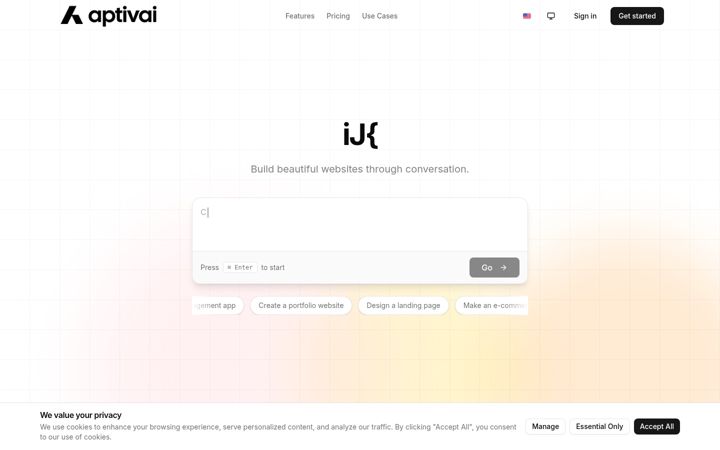 Screenshot di aptivai.com