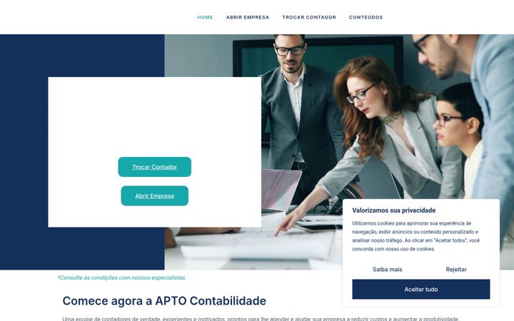 Snímek obrazovky aptocontabilidade.com.br
