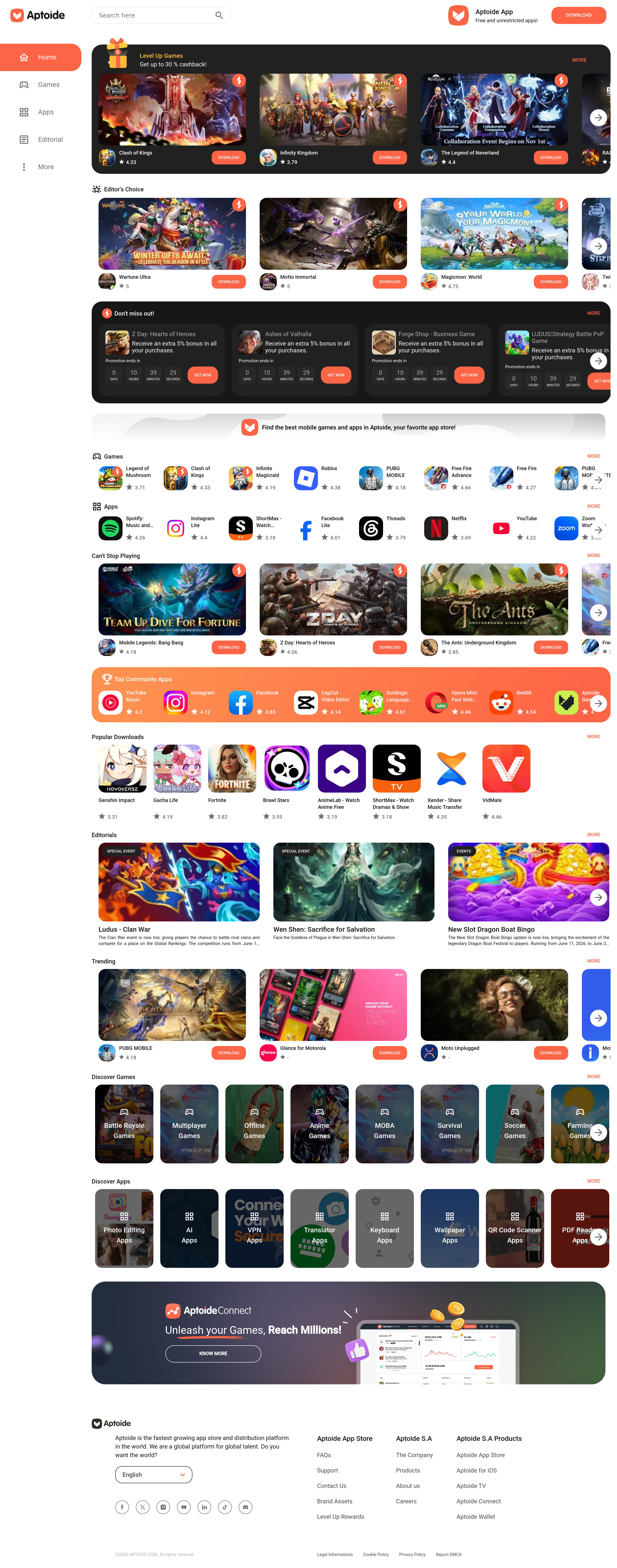 Screenshot of aptoide.com