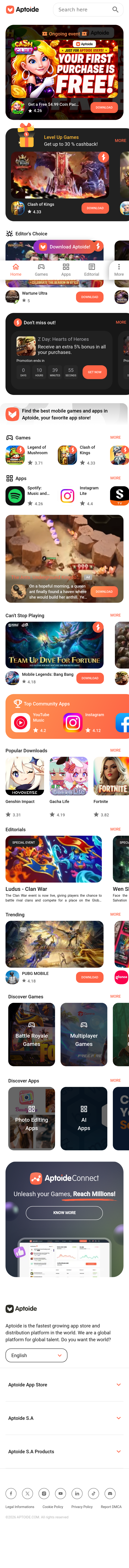Mobile screenshot of aptoide.com