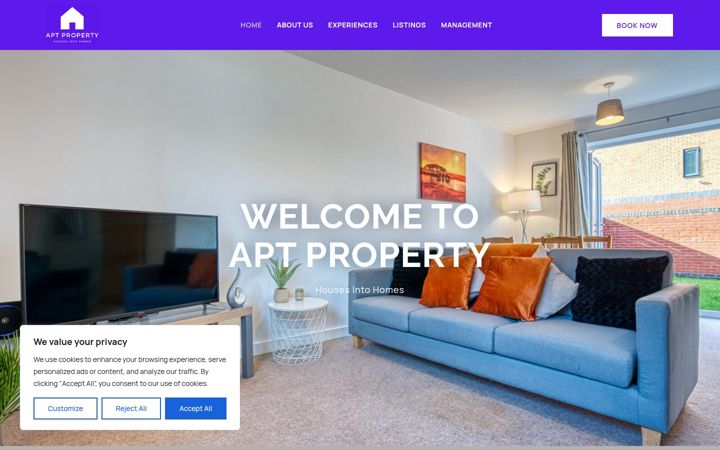 Screenshot of aptpropertyltd.com