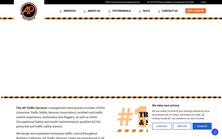 Screenshot of aptrafficservices.com