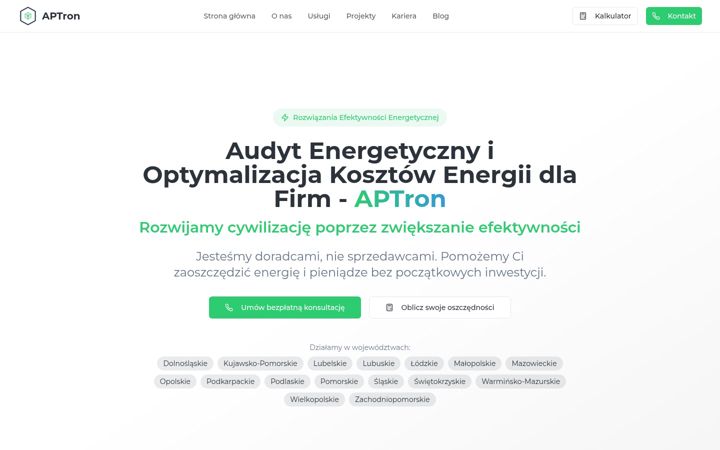 Screenshot of aptron.pl