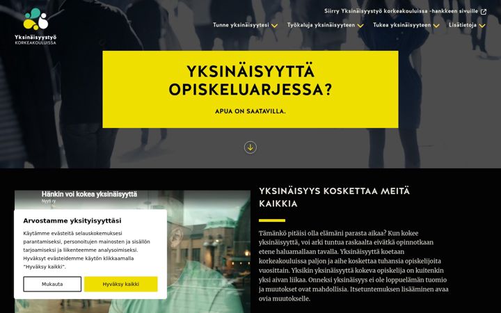 Snímek obrazovky apuayksinaisyyteen.fi