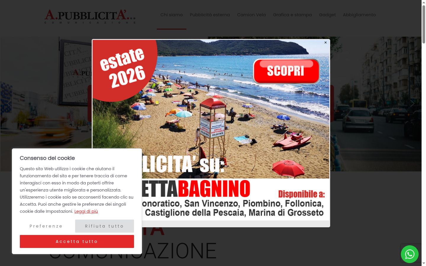 Screenshot of the consent banner shown before any interaction