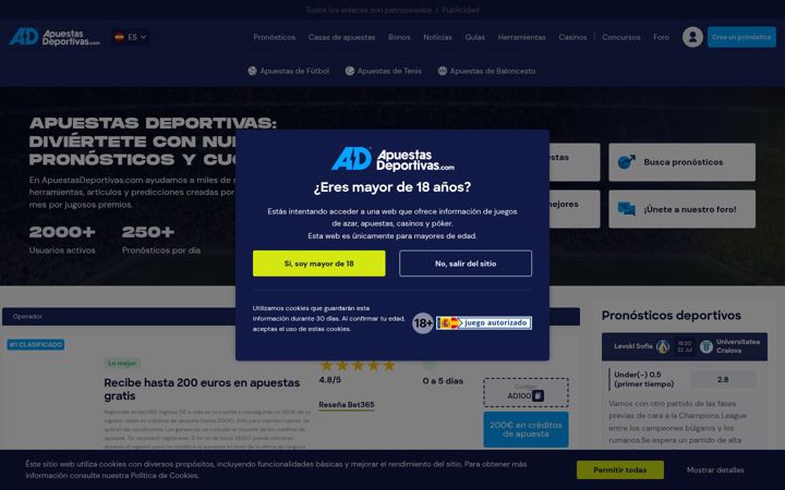 Screenshot of apuestasdeportivas.com