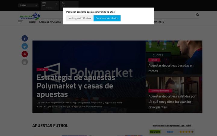 Screenshot of apuestasdeportivas24h.com