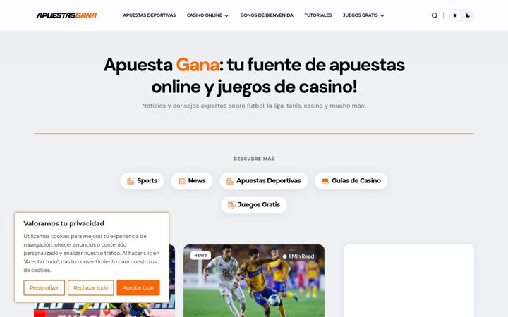 Screenshot von apuestasgana.mx