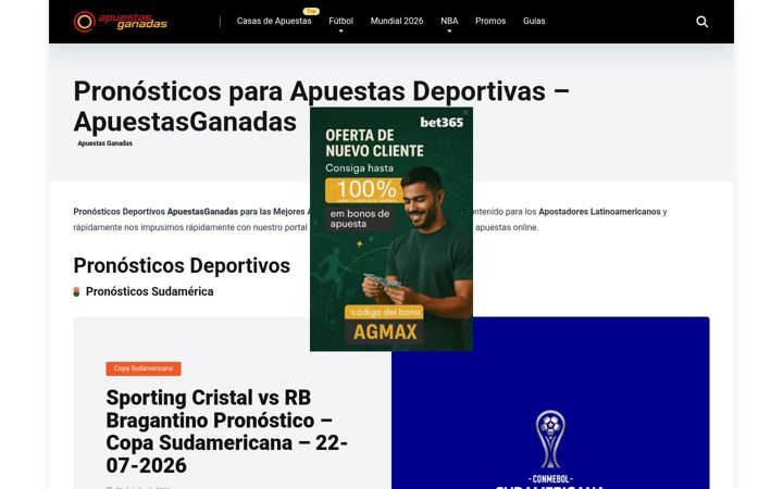 Screenshot of apuestasganadas.com