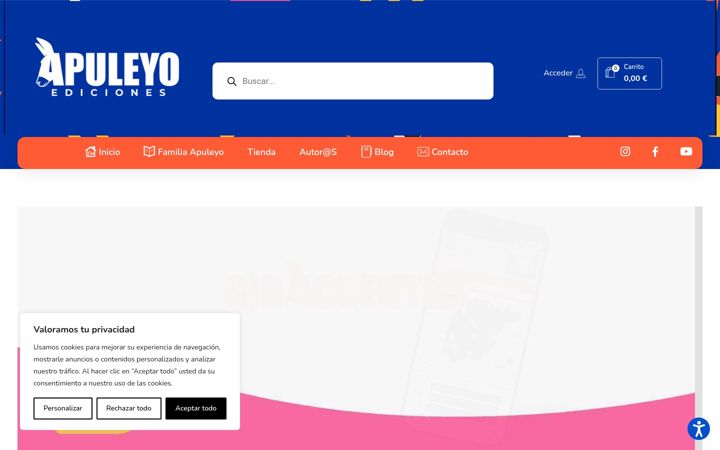 Captura de ecrã de apuleyoediciones.com