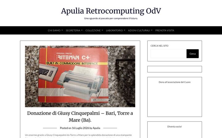 Screenshot of apuliaretrocomputing.it