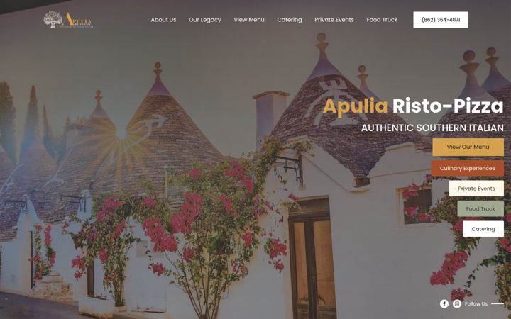 Screenshot of apuliaristopizza.com
