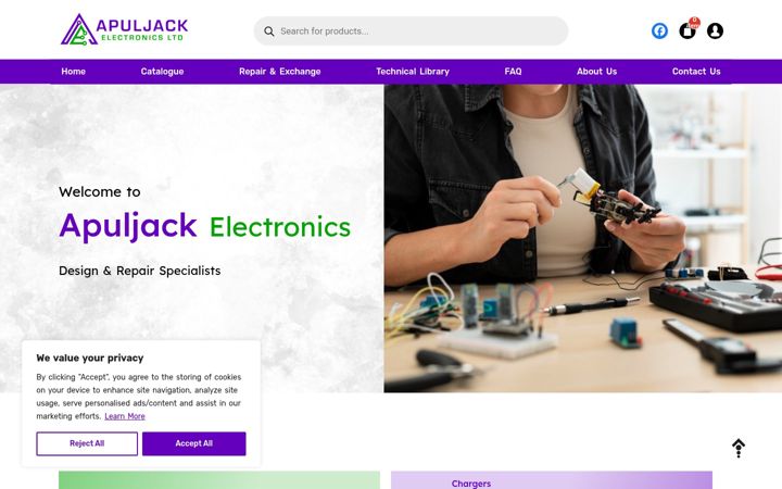 Screenshot of apuljackelectronics.co.uk