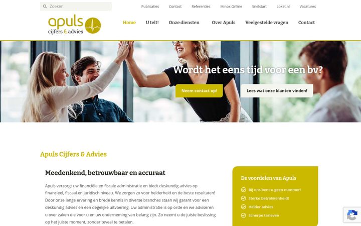 Screenshot of apuls.nl