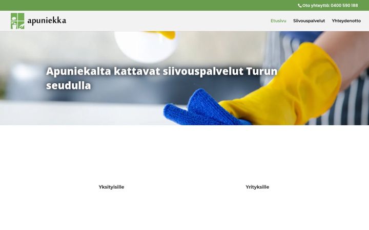 Screenshot of apuniekka.fi