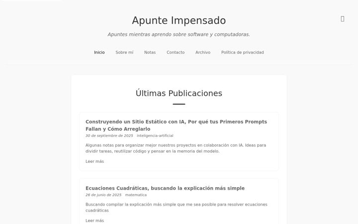 Screenshot του apunteimpensado.com