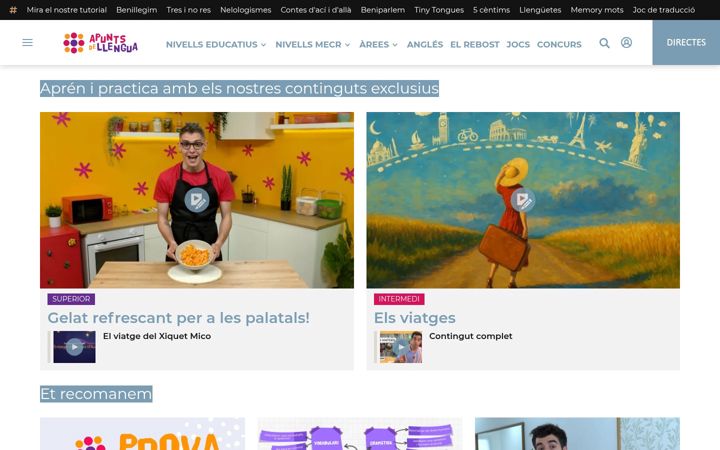 Screenshot of apuntsdellengua.es