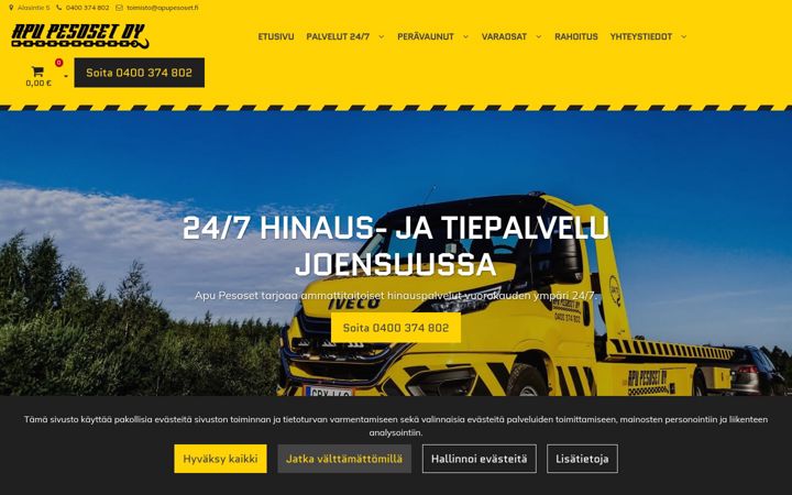 Screenshot of apupesoset.fi