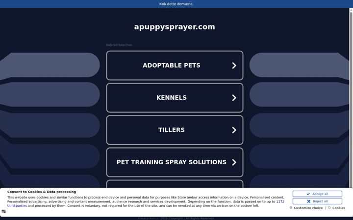 Screenshot of apuppysprayer.com