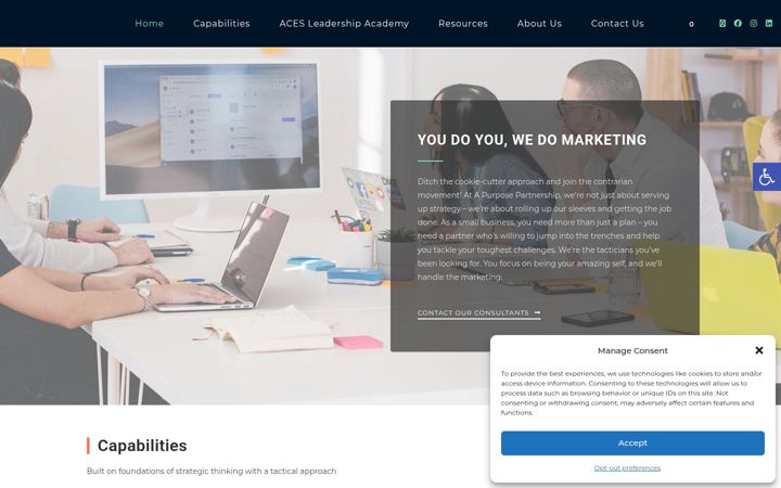 Zrzut ekranu apurposepartnership.com