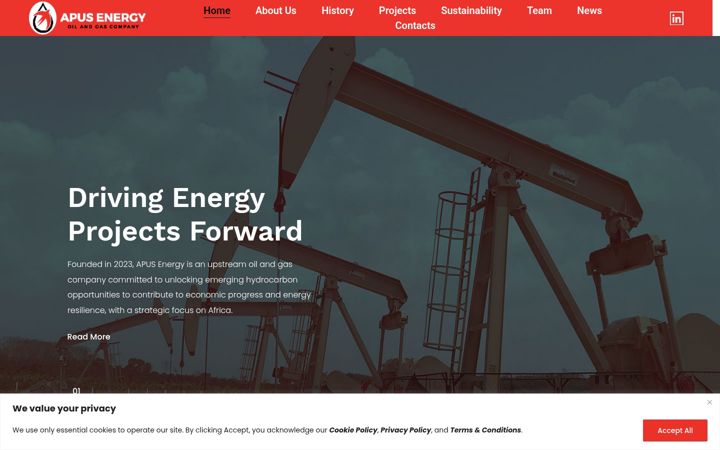 Ekrano kopija apusenergy.ae