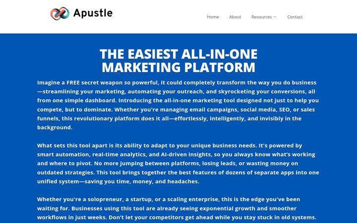 Screenshot of apustle.com