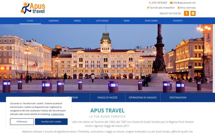 Skärmbild av apustravel.net