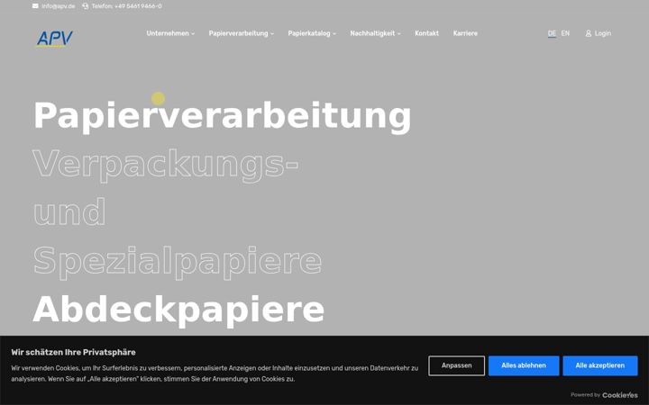 Screenshot of apv.de