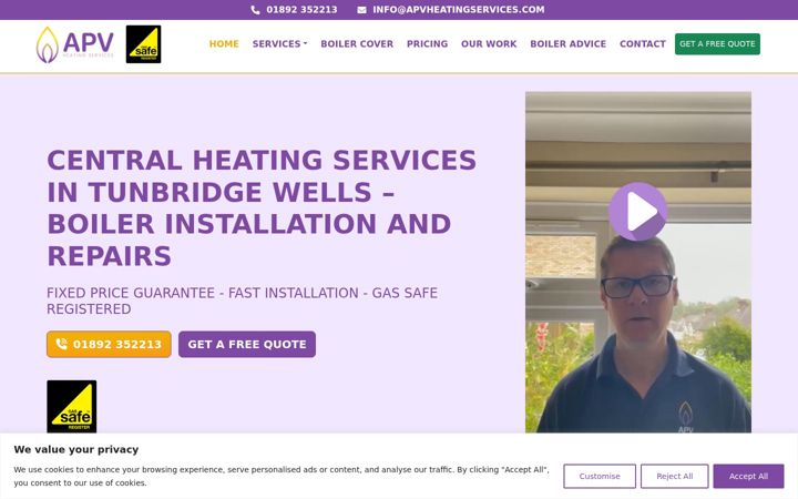 Screenshot of apvheatingservices.com