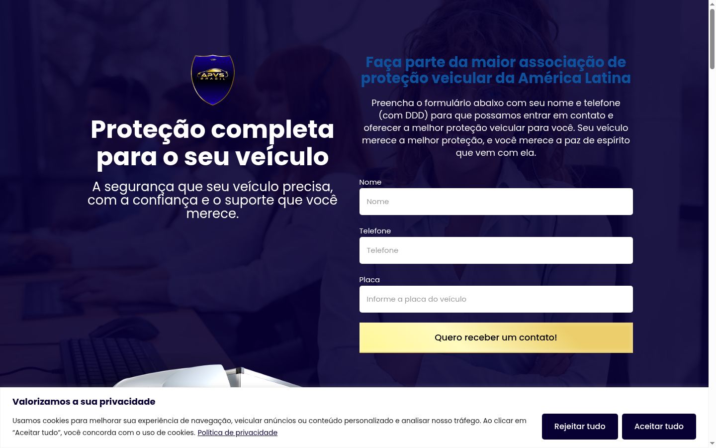 Screenshot del banner di consenso mostrato prima di qualsiasi interazione