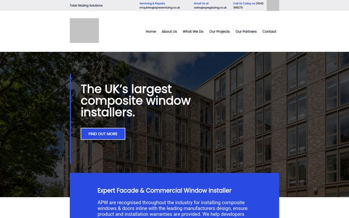 Screenshot von apwglazing.co.uk