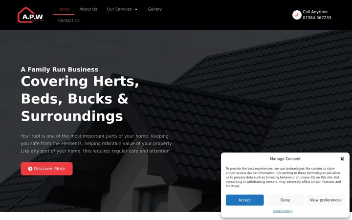 Screenshot of apwroofing.co.uk
