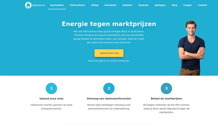 Screenshot of apxcontract.nl