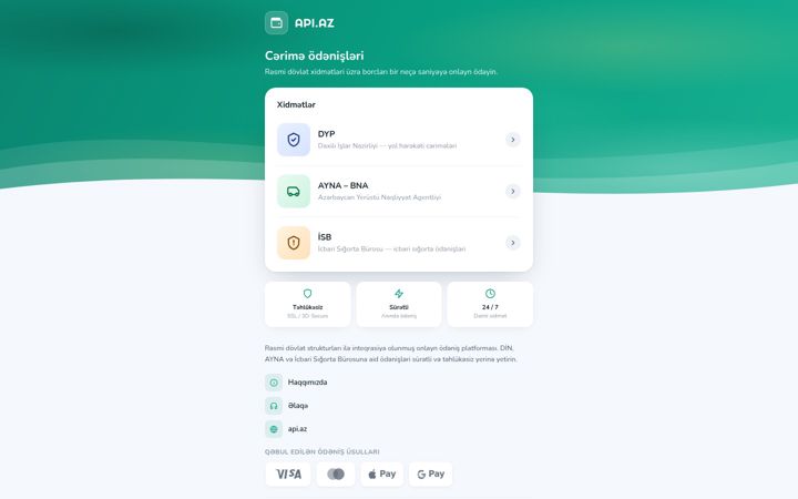Screenshot of apy.az