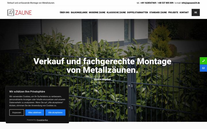Screenshot of apzaune24.de