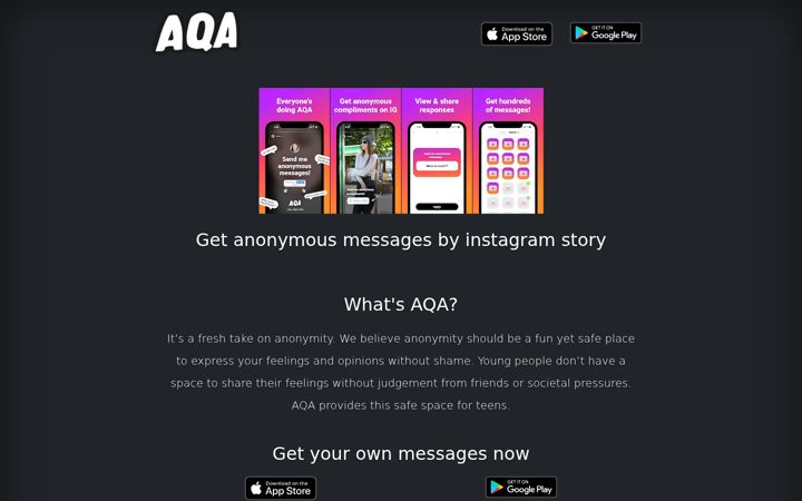 Screenshot of aqa.link