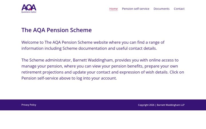 Screenshot of aqadbpensions.co.uk