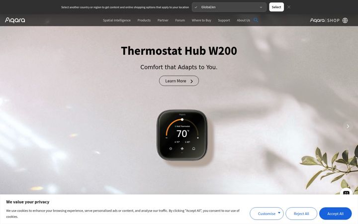 Screenshot του aqara.com