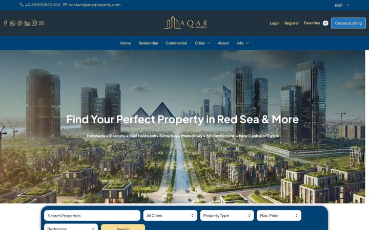 Screenshot of aqarproperty.com