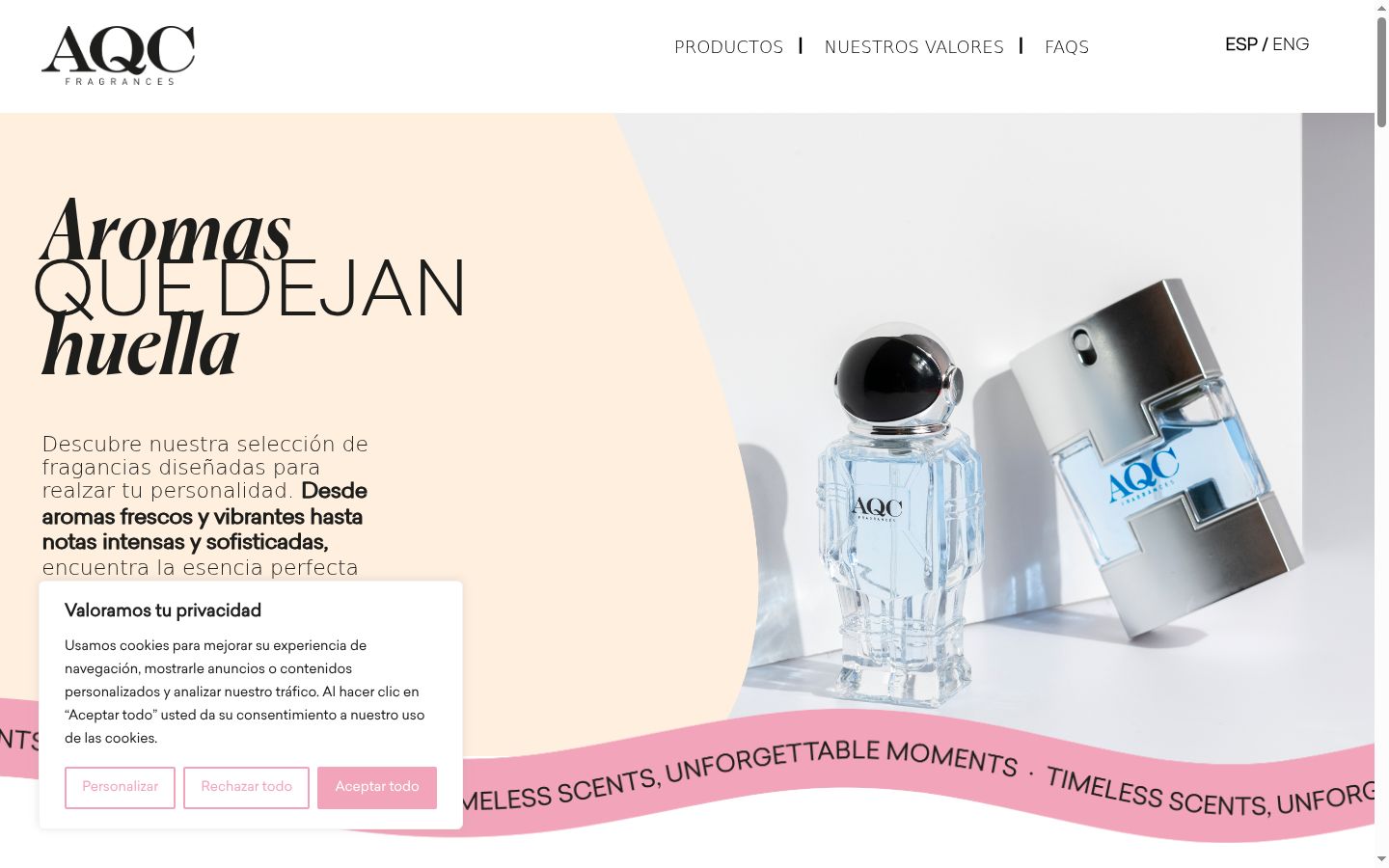 Screenshot of the consent banner shown before any interaction