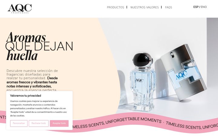 Screenshot of aqcfragrances.com