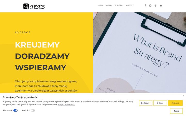 Zrzut ekranu aqcreate.com