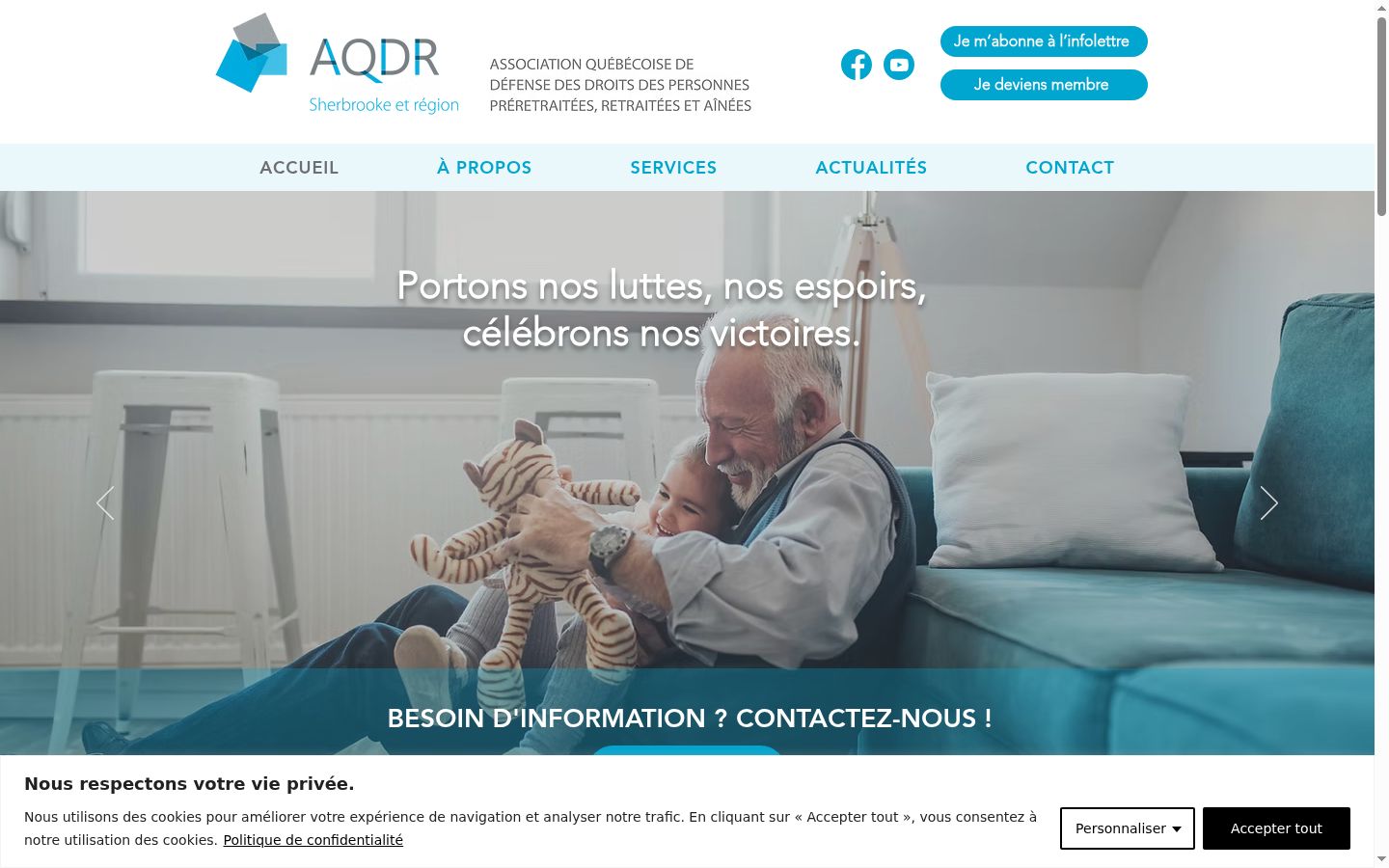 Screenshot del banner di consenso mostrato prima di qualsiasi interazione