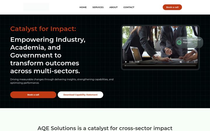 Screenshot of aqesolutions.com
