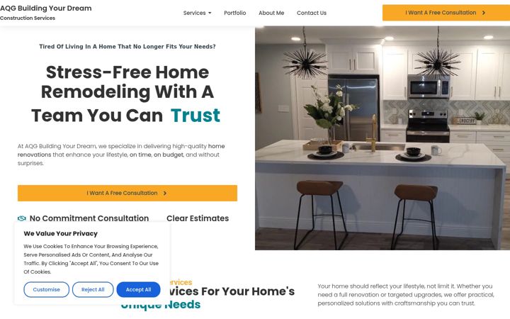 Screenshot of aqgbuildingyourdream.com